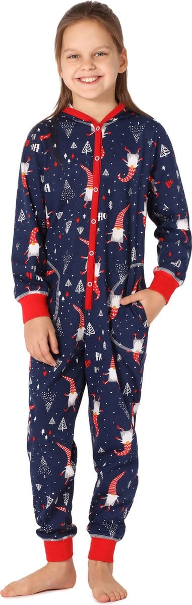 Merry Style Kinder Pyjama - ronde hals - lange mouwen - lange broek met zakken - Katoen - MS-MS10-223-PJ - Marineblau Zwerge - 110-116