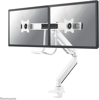 Neomounts NM-D775DXWHITE Crossbar monitorarm 2 schermen - 10-32" - 1-8 kg/scherm - gasveer - 180°-stop - Topfix - wit
