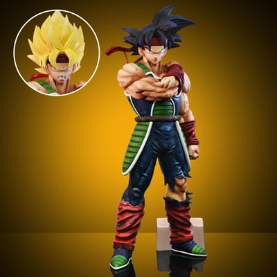 24cm/9.4in Figurine Anime Dragon Ball Z Figurine Bardock Modèle de Collection Statue Jouet Cadeau (Deux têtes) black