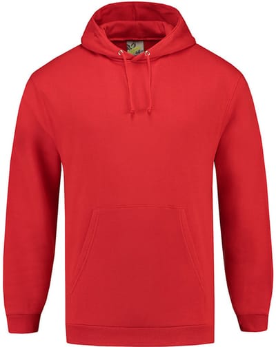 Lemon & Soda unisex hooded sweater in de kleur rood in de maat S