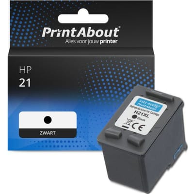 PrintAbout huismerk Inktcartridge 21 (C9351AE) Zwart Geschikt voor HP