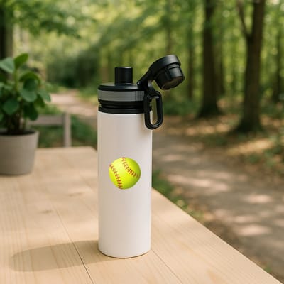 Hacebo® - Honkballer waterfles met draaidop grijs - Honkbal - Honkballers - sport - bal - cadeau - water fles - 850ML
