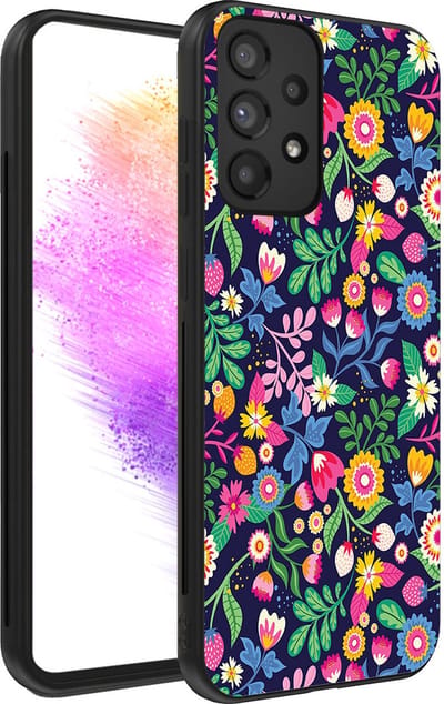 Smartphonica Telefoonhoesje geschikt voor Samsung Galaxy A73 5G met bloemen opdruk - TPU backcover case flower design geschikt voor Samsung Galaxy A73 5G