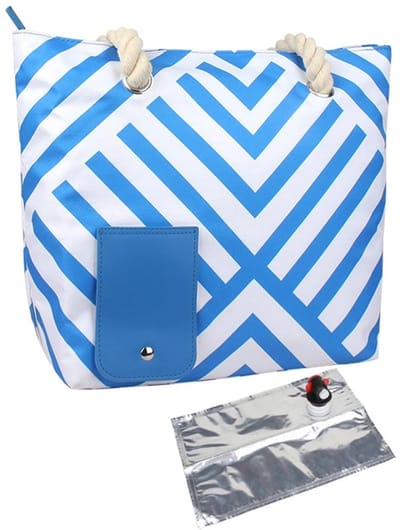 Dailygoods- Wijnboodschappentas Geïsoleerd - Drankdispenser - Lekvrije Picknicktas - Strand/Camping - Tot 1,5 Liter - Inclusief Schenktuit
