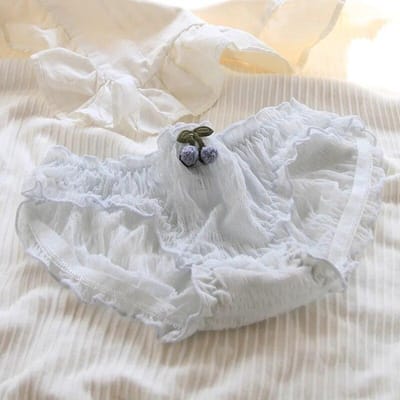 Sous-vêtements pour femmes, culotte mignonne en boule de laine pour filles, culotte taille moyenne sans couture, culotte Sexy en dentelle, Lingerie féminine XL bleu