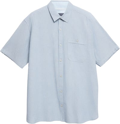 s.Oliver - male - Regular fit: fijn gestructureerd shirt met korte mouwen