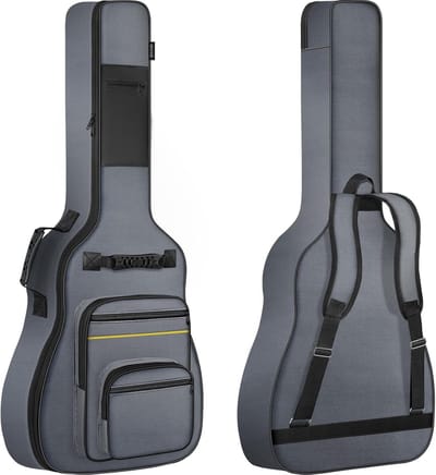Akoestische gitaartas met 10 mm vulling en meerdere zakken, waterbestendig voor 40/41/42 inch gitaren, ideaal voor bescherming en transport