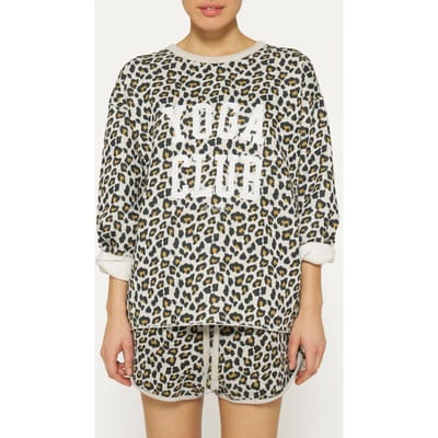 10DAYS Raw Edge Statement Sweater Leopard Light Grey Melee Maat: XXS | Gebreide Truien Outlet | Dames | Grijs