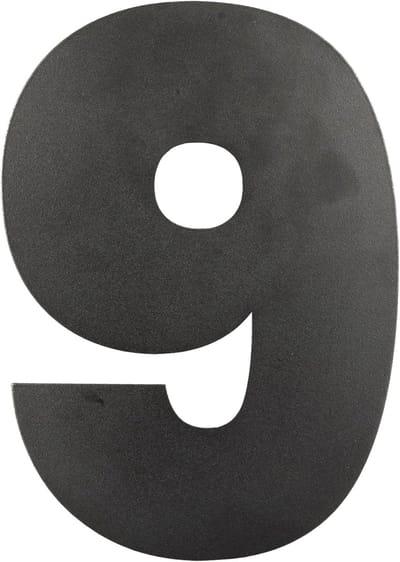 Huisnummer Zwart - Nummerbord Huis - Voordeur Decoratie - Roestbestendig Gepoedercoat - 15 cm Hoog - Zwart