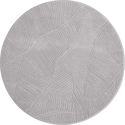 Rond zacht vloerkleed - Fuzz Leaf grijs 80