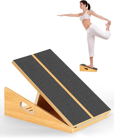 Verstelbare houten schap met helling, multifunctionele rek voor stretching en draagbare handgreep