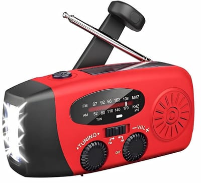 DnA® Radio - Radio Noodpakket - Noodradio - Radio op Batterijen - Rood - 13cm x 5cm x 7cm