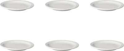 Mammoet - Budgetline - Bord - Smalle rand - 6 stuks - ø 16 cm - Wit - Porselein