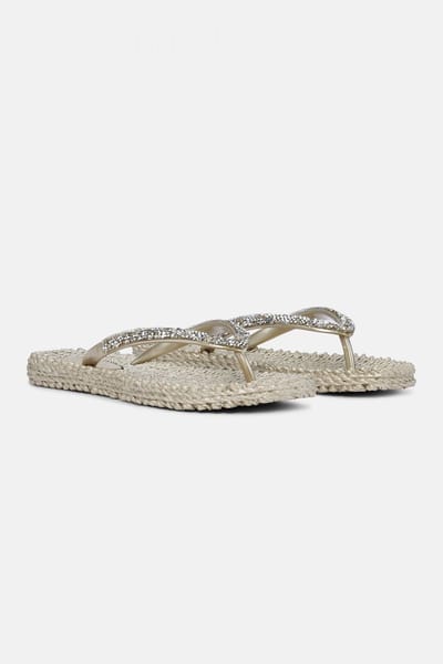 Slippers met grove glitter CHEERFUL03G - 780 Platin