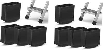 Ladder Voet Covers - Treden Beschermers - Veilig Klimmen - Antislip Rubber - 7x7cm - Zwart