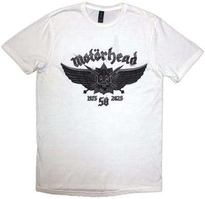 Motorhead - 50 Years Wings Badge Heren T-shirt - S - Wit