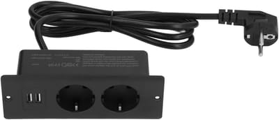 Ingebouwd Bureau Stopcontact - Verzonken Stekkerdoos Hub - Apparaten Opladen - 2 USB 2 AC Poorten - 160 mm Lengte