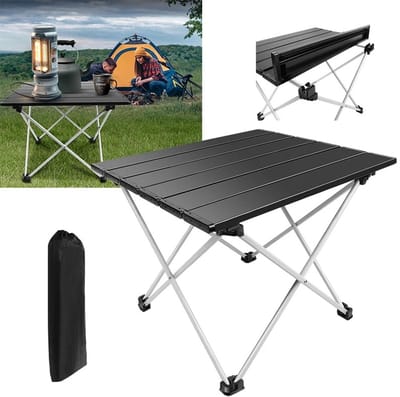 Archi Campingtafel - Draagbare Klaptafel voor Buiten – Lichtgewicht Campingtafel - Opvouwbaar - Draagtas – 40 × 35 × 32 cm – Zwart