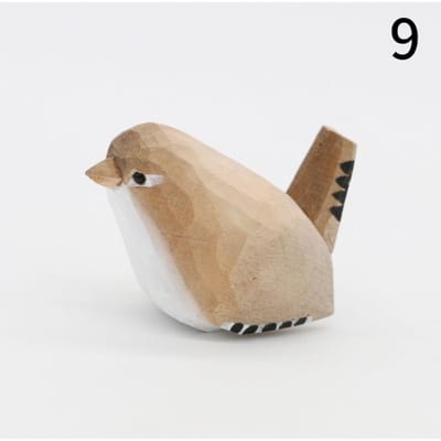 Petite statue d'oiseau en bois, ornement, figurine d'oiseau nordique, sculpture faite à la main, décoration, animaux miniatures, artisanat, cadeaux pour enfants, nouveau beige