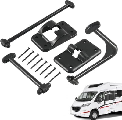 Deurstopper - Haak houder - Buitendeur beveiligen - Duurzaam PP materiaal - 1 set - Zwart