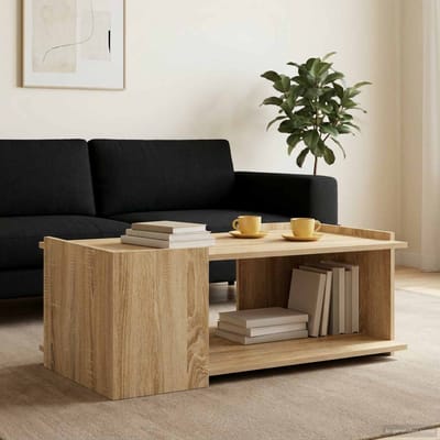 vidaXL - Salontafel - Sonoma - Eiken - 90 - x - 50 - x - 33 - cm - Bewerkt - hout