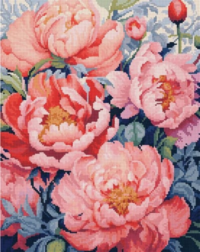 Diamond Painting - Canvas op houten frame - BLOEMEN - 30 x 40 cm
