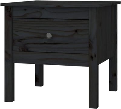 vidaXL Side table 50x50x49 cm solid pine black, end table, coffee table, coffee table, coffee table, corridor table, corridor table, bedside table