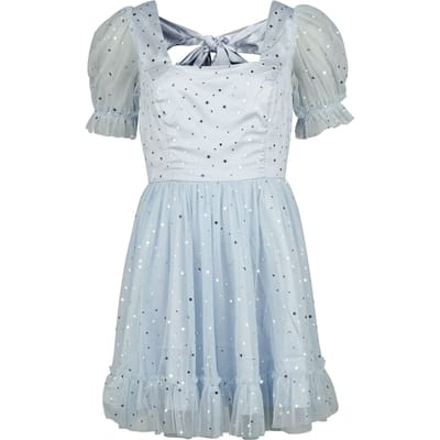 Hell Bunny - Rockabilly Mini-jurk - Infinity Mini Dress - M - voor Vrouwen - blauw