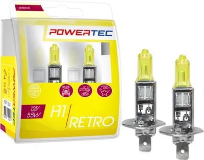 Powertec H1 12V Halogeenlampen – Classic Look (Geel) – Set van 2