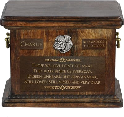 Persoonlijke urn voor American Bulldog en Old Country Bulldog met gravure