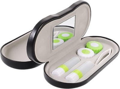 ATTREZZO® 2-1 Brillenkoker met lenzenopslag - Hard Case - Zwart