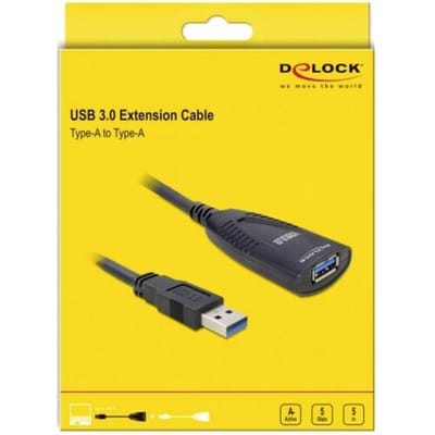 Delock 83089 USB-kabel USB 3.0 USB-A stekker, USB-A bus, DC-bus 3,5 mm 5.00 m Meerdere kleuren