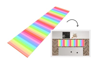 Keukenloper - Loper keuken - Regenboog - Patronen - Pastel - 200x50 cm - Keukenloper vinyl