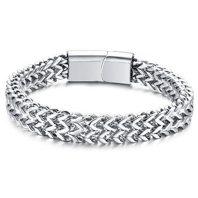 Heren armband edelstaal Zilverkleurig Mesh 8mm-20cm