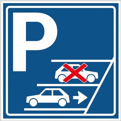 Achteruit inparkeren bord - E8AI | gecoat dibond materiaal | 50 x 50 cm