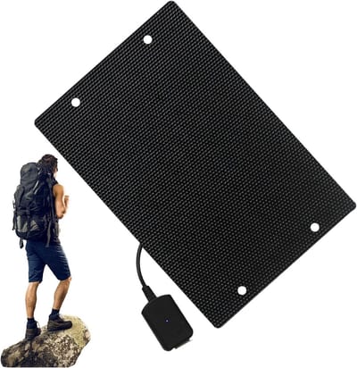 Draagbaar Zonnepaneel - Oplader Outdoor - Kamperen Telefoon - Snelle Laadervaring - 12 Watt - Zwart