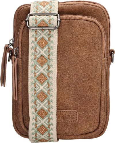 Beagles Malaga Crossbody Telefoontasje - Trendy Schouderband - Premium Leatherlook - Bruin