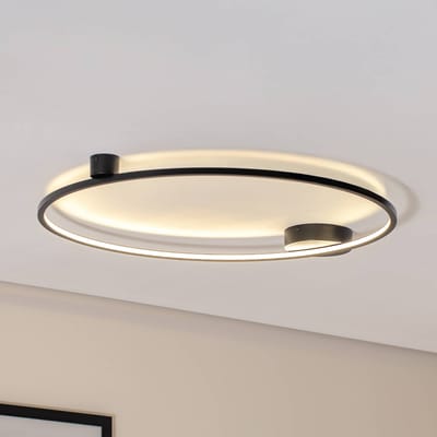 Milagro Lighting LED plafondlamp Saturno, zwart, Ø 80 cm, metaal, 4.000 K