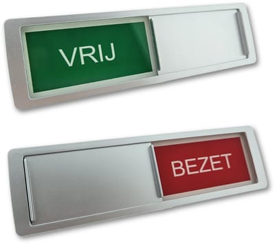 CombiCraft schuifbordje met "Vrij-Bezet" in zilver 178 x 50 mm - per 1 stuk