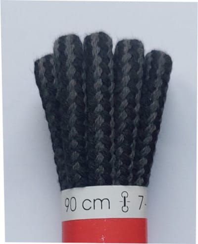 Ronilux Veter - Grijs/Zwart - Meerkleurig - Rond - Koord Veters - Lengte 90 cm - Dikte 4 mm - Bergschoen - Wandelschoen - Schoenveter