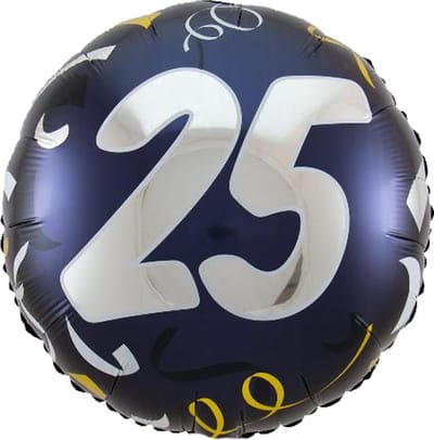 Folat - Folieballon 25 Jaar Folat donker blauw 45 cm