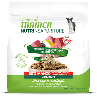 Voordeelpak: 7x120g Natural Trainer NutrInsaporitore Gevriesdroogde Toppers Adult Rund Hondensnacks