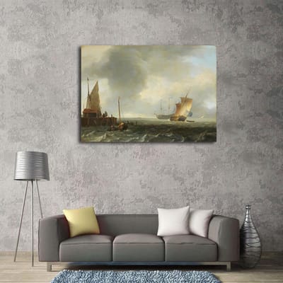 Een uitzicht over een rivier in de buurt van Dordrech Diy Diamond Borduren 5D Diamond Craft Painting Diamond 20X30CM gray