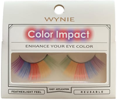 Wynie - Nep Wimpers - Valse Wimpers - Fake Lashes - Groen Geel Rood Blauw Paars - 2,2 cm. lang - Zonder lijm - 1 Paar - UA153415