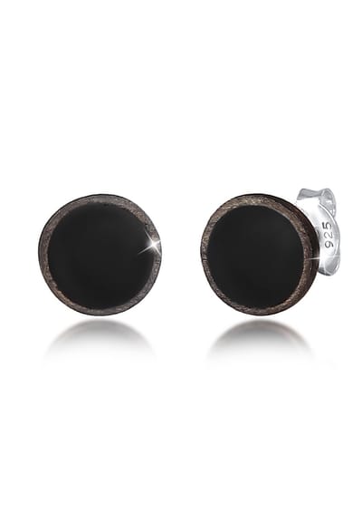 KUZZOI - Oorbellen - Heren Cirkel Geo-Email in 925 Sterling Zilver - Heren
