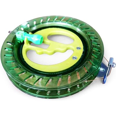 Buitenvliegerlijnopwinder Winding Reel Grip Wheel met Vliegende Lijn String Vlieger Vlieggereedschap 16cm groen