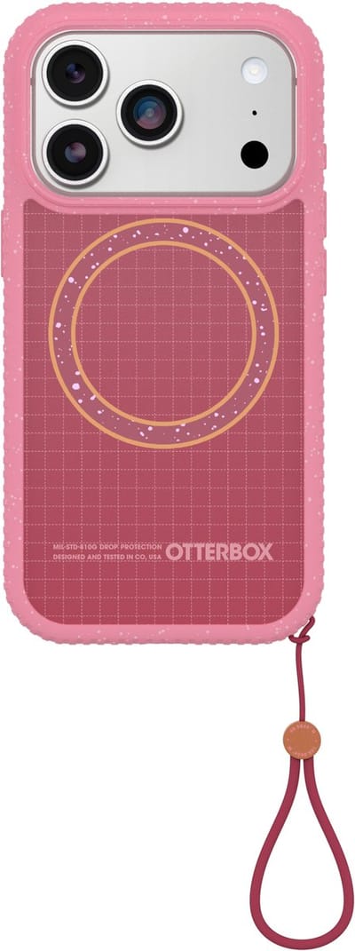 OtterBox Sole Series Hoesje Geschikt voor Apple iPhone 17 Pro | Back Cover | Compatibel met MagSafe | Met Draaglus | Gerecycled | Xtra Hot Roze