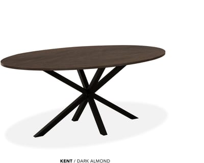 Maxfurn - Eettafel ovaal | Zeer krasvast | Kleur: Dark almond | Afmeting 160x92cm