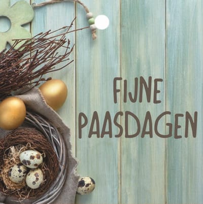 Bloemenkaartje Fijne Paasdagen - Cadeaukaartjes - 20 Stuks - 7 x 7 cm - Fijne Paasdagen - Met Boorgaatje
