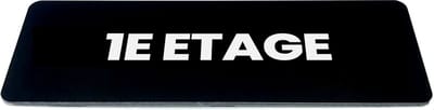 Deurbordje met tekst 1e etage - Zwart/wit - Formaat 150 x 50 mm x 1,6mm - incl. plakstrip